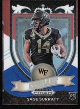 2021 Panini Prizm Draft Picks Collegiate #177 Sage Surratt Red White and Blue