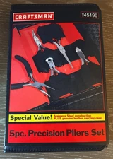 VINTAGE CRAFTSMAN 5-PIECE PRECISION MINI PLIERS PROFESSIONAL SET BRAND NEW