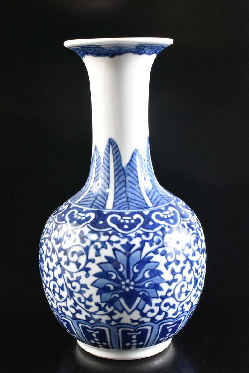 蓝色中国古董花瓶| eBay