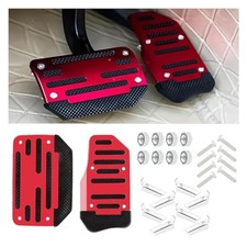 2PCS Non-Slip Car Pedal Covers, Automatic Transmission Gas Pedal Brake Red