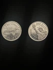 (2) .999 Fine Pure Silver Rounds 2 Gram Total Weight