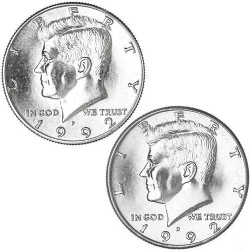 1992 P & D Kennedy Half Dollar US Mint Coin BU UnCirculated!