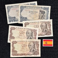 Set of 5 x Spain Banknotes 100 and 500 pesetas (1970 and 1971)