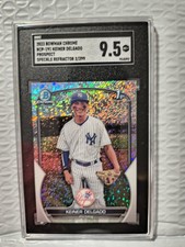 2023 Bowman Chrome Keiner Delgado Speckle Refractor BCP-191 SGC 9.5 #002/299