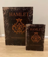 Set Of 2 Decorative Faux Storage Book Shaped Boxes - Hamlet by Shakespeare
