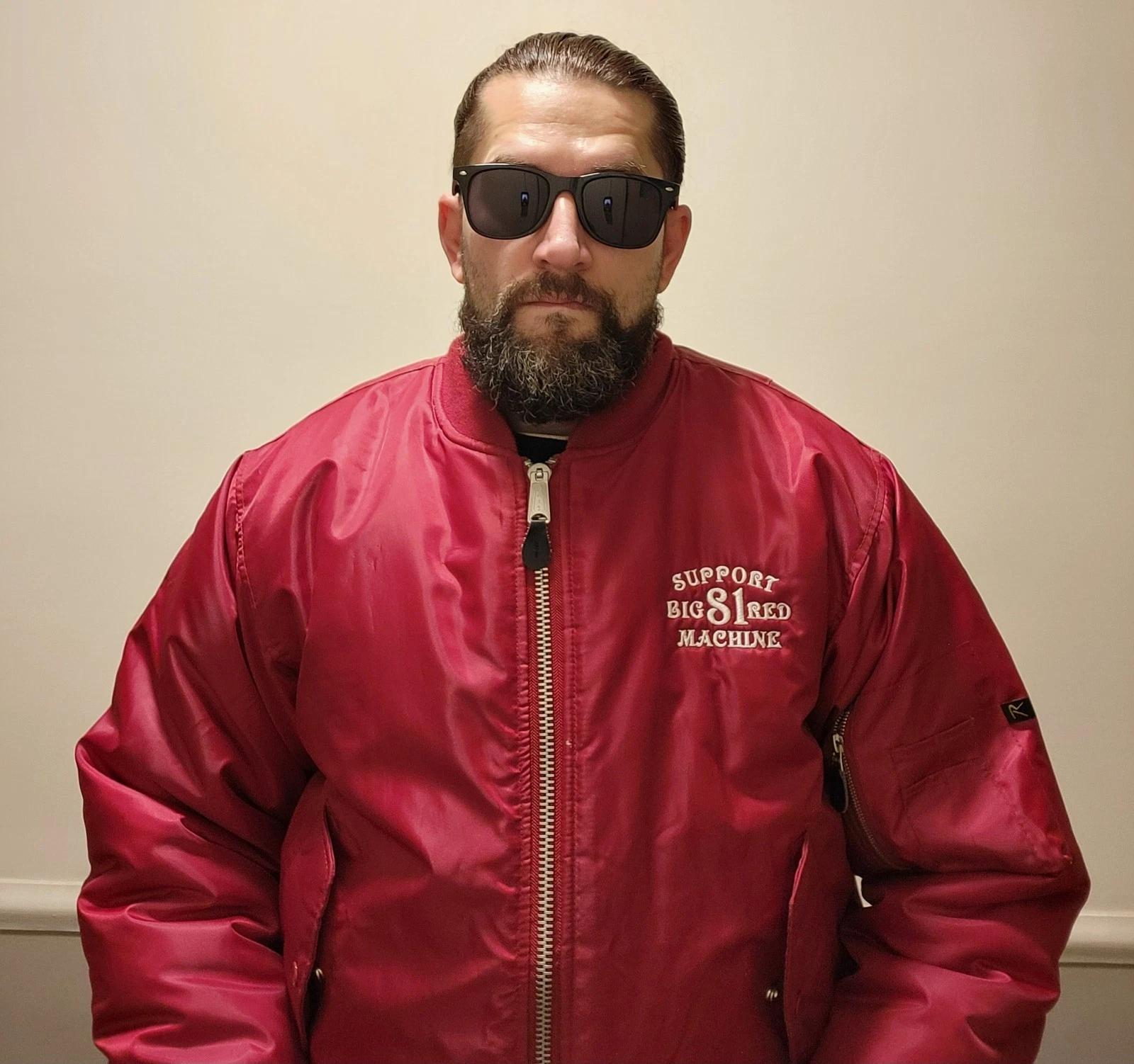 * RARE * HELL'S ANGELS HIGHLANDS Charter Support RED WINTER JACKET - product detail image 1