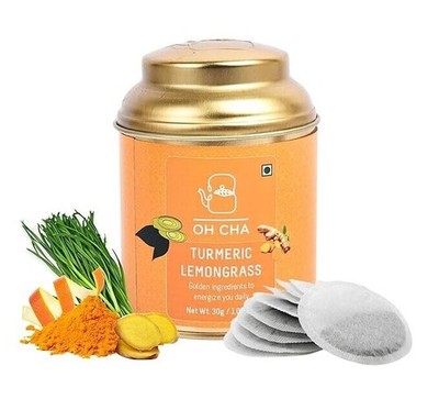 OH CHA - Turmeric Tea with Ginger, Lemongrass 15pcs Herbal Tea for Weight Loss