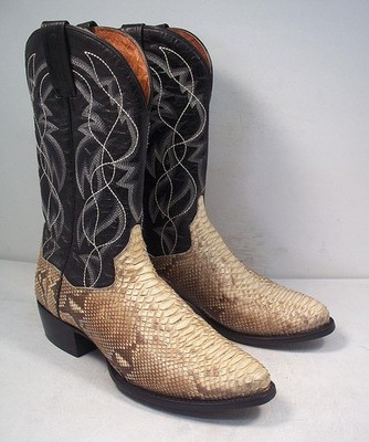 DAN POST MEN'S 10.5 D PYTHON MANNING WESTERN COWBOY BOOTS MEDIUM TOE
