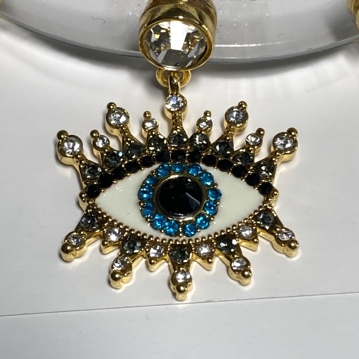 NWT Kurt Geiger Black Crystal Statement Necklace with Silver Eagle Head REGAL EAGLE NECKLACE by KURT GEIGER LONDON main image 3