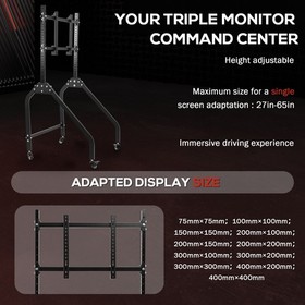 Supllueer Monitor Stand Adjustable TV Position 27-65 In For Racing Sim Cockpit