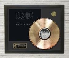 AC/DC Back in Black Gold or Platinum Framed Record Display