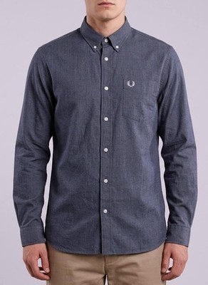 Fred Perry Hemd Shirt Herren Gr.M Freizeithemd Oxford Button-Down Blau 156634