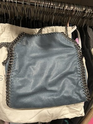 Stella McCartney Falabella Mini Tote Handbag NWT  2way Chain feather blue.