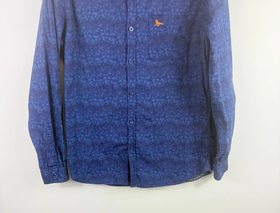 Modern Amusement men's blue long sleeved shirt button up cotton Size M - Image 3 of 4