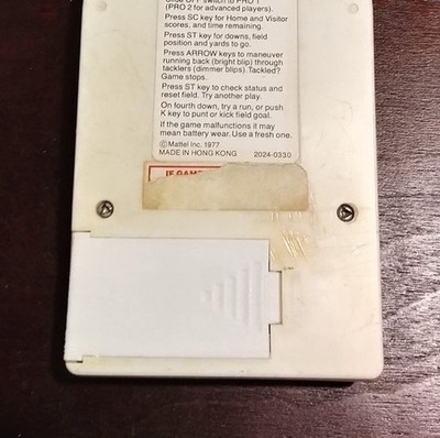 Ersatz Akkudeckel für 1978 Mattel Elektronik Fußball 3D gedruckt