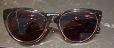 DKNY Cat Eye Tortoise Shell Sunglasses Tinted Brown Lens Plastic Frame