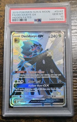PSA 10 Decidueye GX SV47/SV94 Pokemon Hidden Fates Holo Graded Card