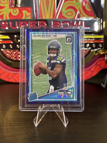 2025 Panini Donruss Optic - Rated Rookie Jalen Milroe #253 Purple Shock Prizm