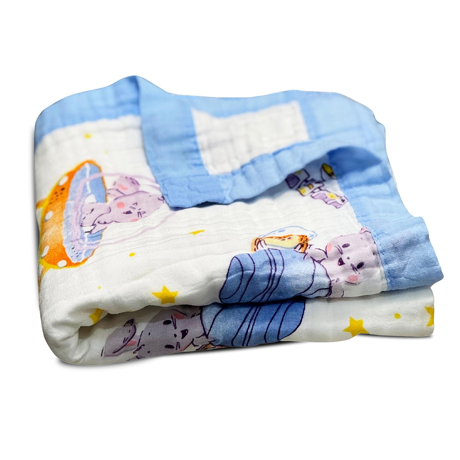 100% Cotton Muslin Baby Blanket | Soft & Breathable 6-Layer Swaddle & Receivi...