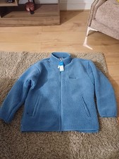 Adidas Originals Mens Sherpa Fleece Jacket Zip Track Top Heavyweight Coat M Blue