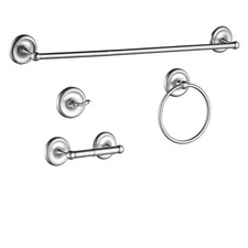 4-Piece Bath Hardware Set with Included Mounting Hardware in Brushed Nickel