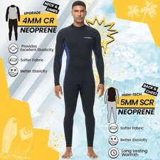 Men Wetsuit, 5/4mm Upgrade CR Neoprene Wetsuits for Men, Ideal Thermal Wet Small