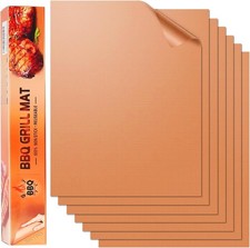 SKYBD Copper Grill Mats for Outdoor Grill（Set 15.8 x 13 inches, 6pcs-Copper