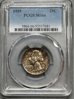 1959  WASHINGTON QUARTER  PCGS  MS66  TONED