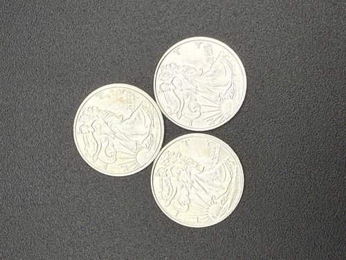Lot Of 3 - 1/10 oz walking liberty silver round .999 Fine Silver