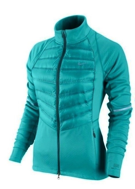 NIKE Aeroloft 800 Hybrid Dusty Cactus Fitted Down Running Jacket NEW Womens S