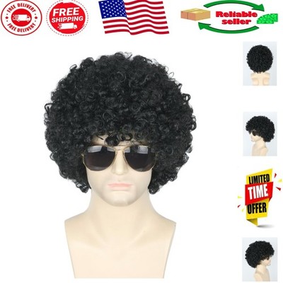 Curly Black Afro Wig for Men & Women - Ultimate Disco Rocker Accessory!