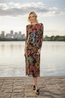 Johnny Was Jade Antiqua Flower Maldova Mesh Midi Dress L31224-8K