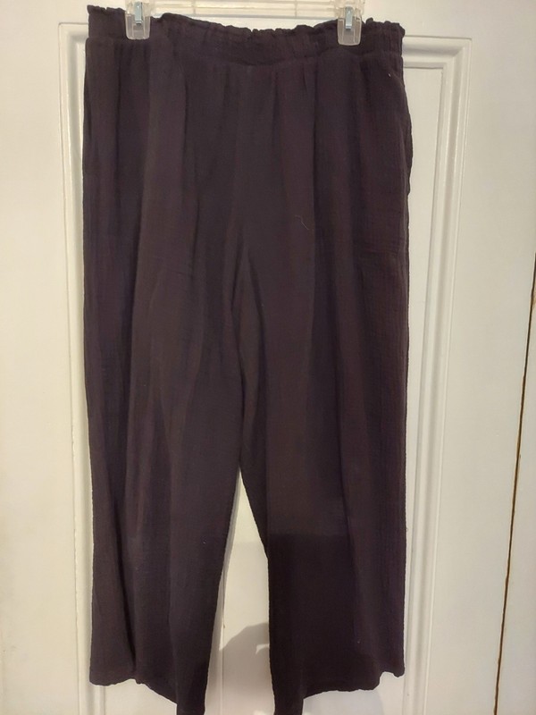 NWOT Jessica Simpson Black Gauze Wide Leg Pull On Pants size L