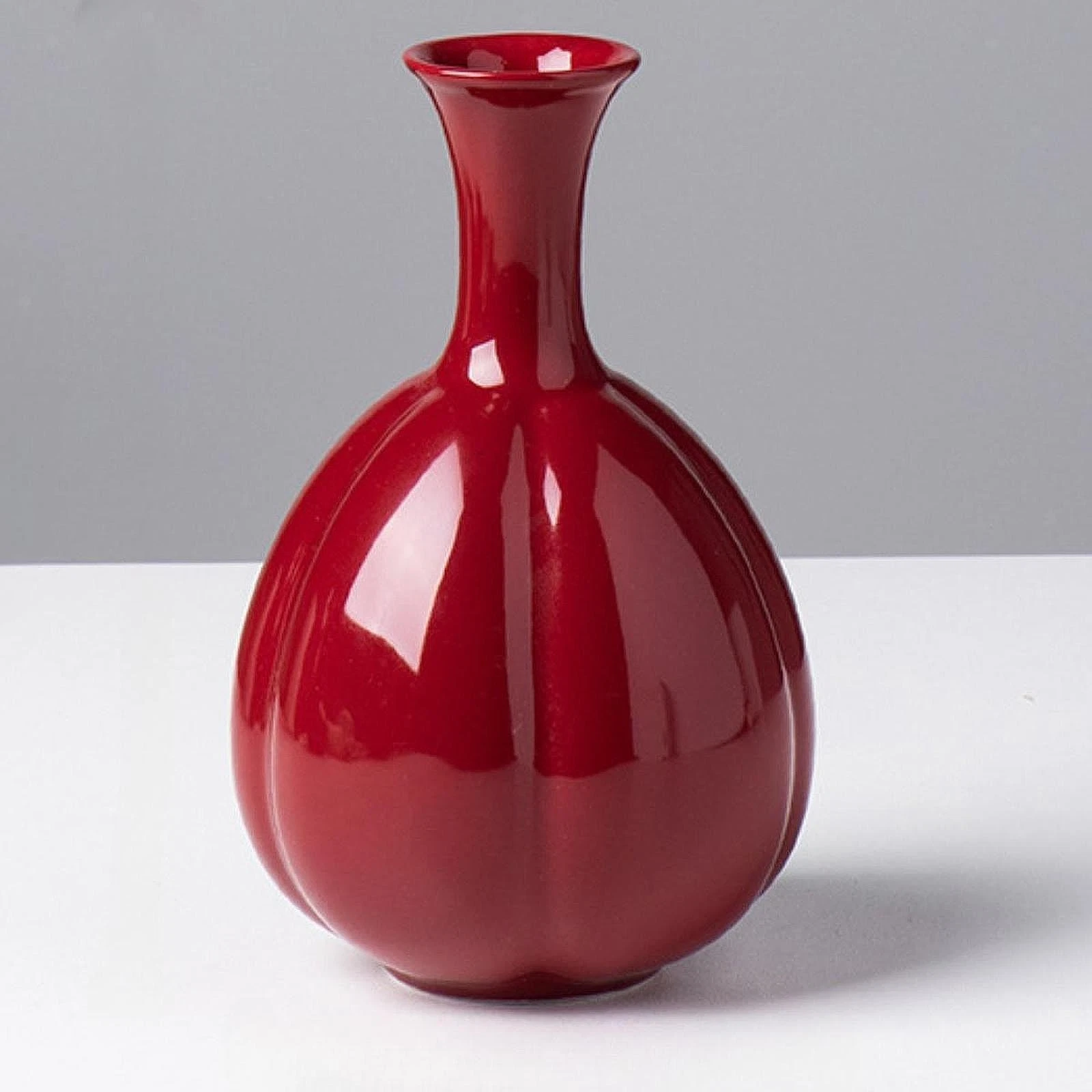 Red Ceramic Vase Flower Vases Creative Small Red Vase for Kitchen Coffee Table