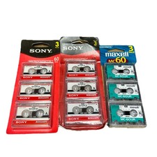 9 Microcassette 6 Sony MC-60 & 3 Maxell MC 60 New Sealed
