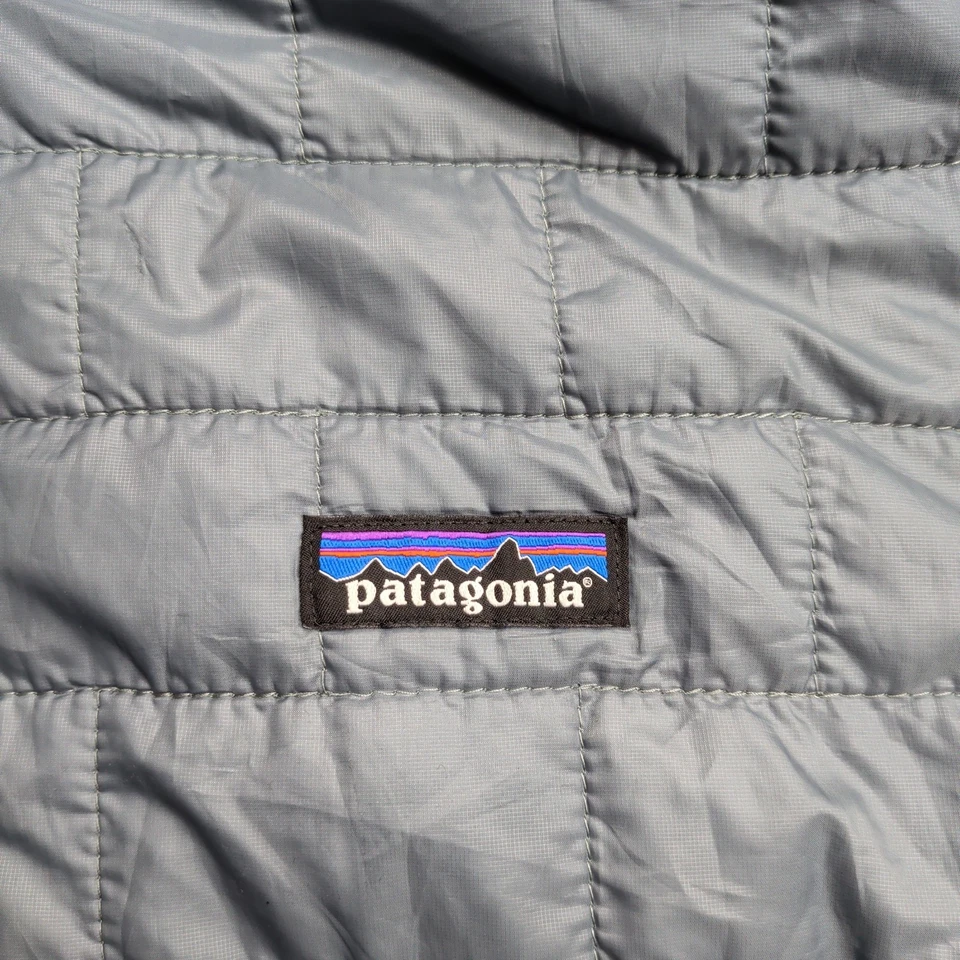 Chaqueta Patagonia Nano Puff Para Hombre S Aislada Azul Gris Cremallera Completa Acolchada Embalable Foto 3 de 4