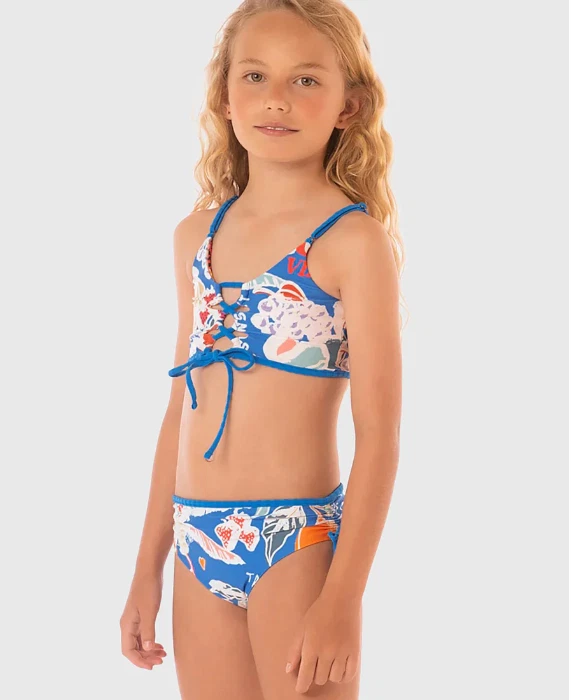Haut De Bikini Art Class Pour Fille - Taille 7/8 - Imprimé Géométrique - Neuf