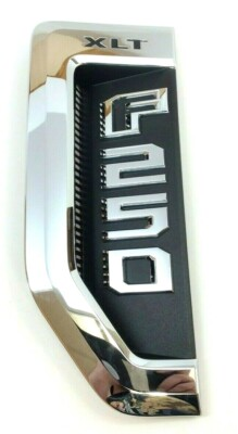 #ad #ad 2017 2020 Ford F 250 Super Duty XLT Fender Vent Emblem black and chrome OEM $181.88