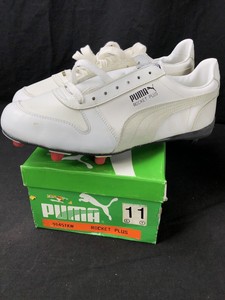 white puma cleats