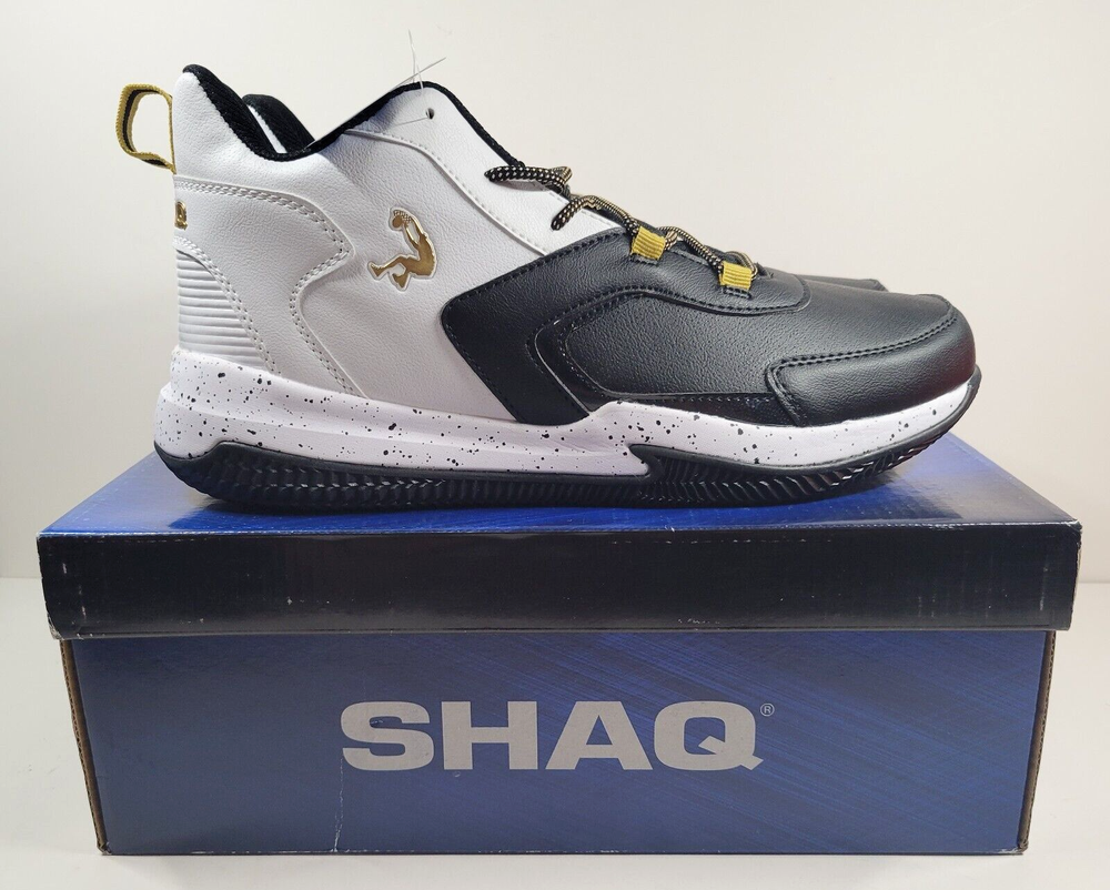 Shaq Supreme Mens Shoes Size 10 Black White Gold Basketball Sneakers Sports