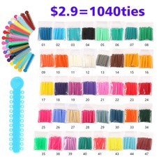 1040pcs Orthodontic Ligature Ties Braces Elastic Rubber Bands 43 Colors