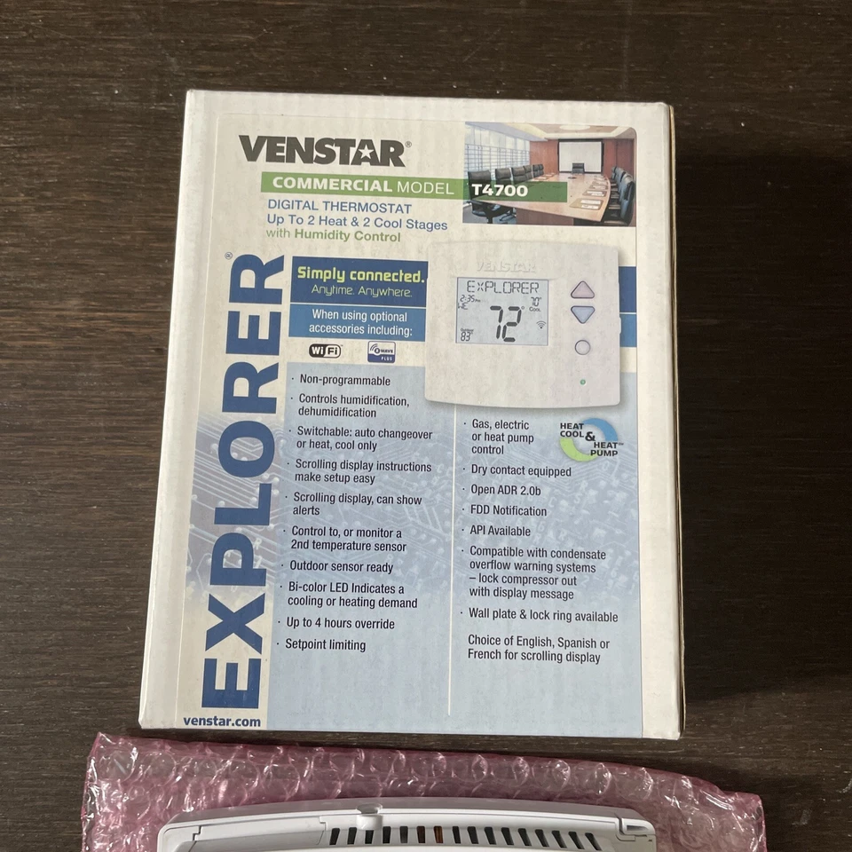 Venstar T4700 商用恒温器,可编程/非可编程(2H,2C) — 第 3/4 张图片