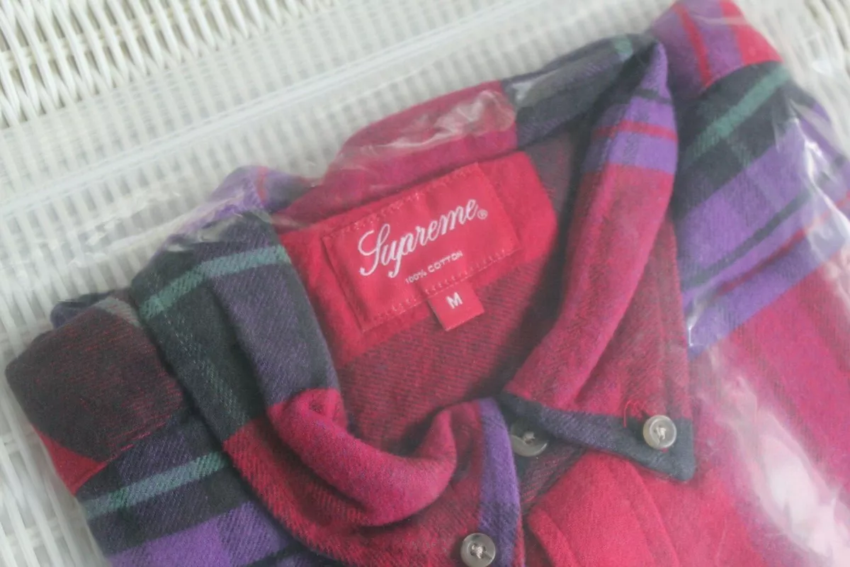 Supreme Daniel Johnston Plaid Shirt Red Medium IN HAND SHIPS NOW