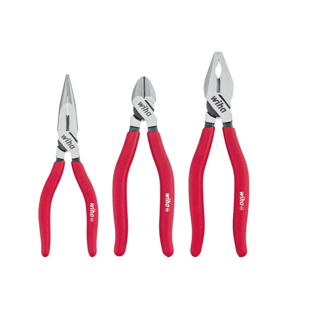 Wiha Pliers Set 3pc - Combi, Needle Nose & Diagonal Cutters