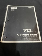 Tops Spiral Notebook, 1 Subject, College Ruled, 70 Sheets, 10.5  x 8  