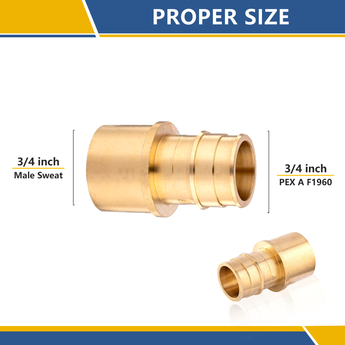 5-Pack Pex-A 3/4\" X 3/4\" Female NPT Adapter Fittings - Brass, Expansion Style F1960 6 thumbnail image