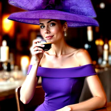 Exclusive Purple Designer Millinery by Hat Couture Wedding Bridal AscotHat