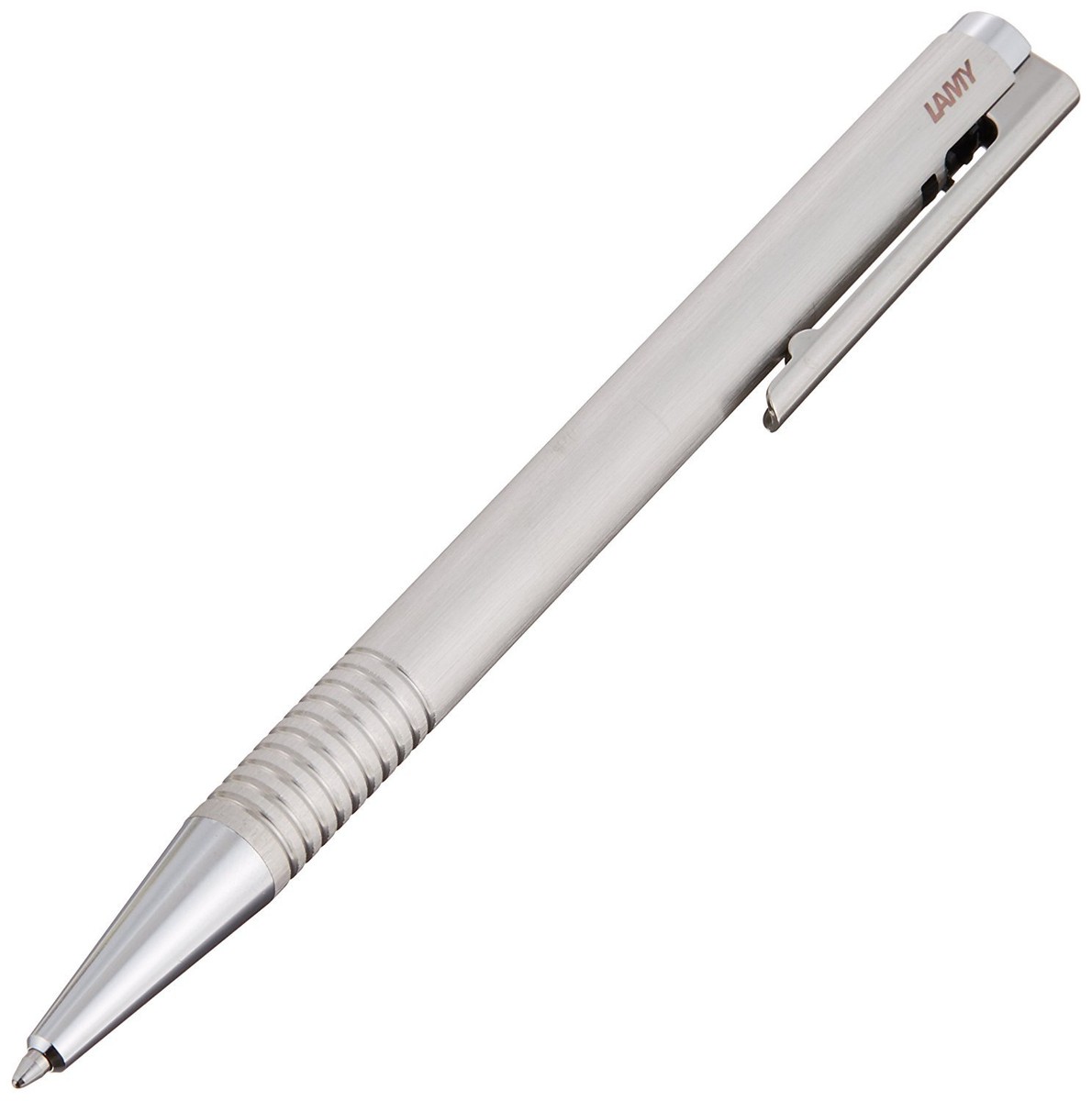 SQUARELINE☆Lami Lamy Logo Ballpoint Pen - Brushed Stainless Steel - L206
