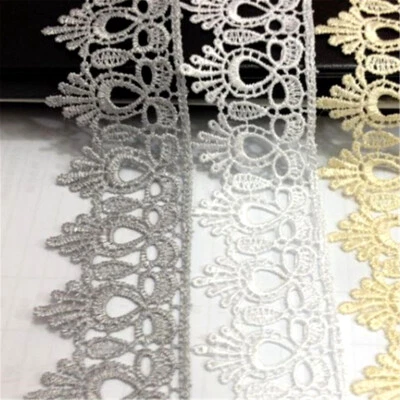 1 Yard Häkeln Gestickte Spitze Trim Band Applique DIY Hochzeitskleid Nähen - Bild 1 von 4