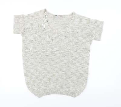 Marks and Spencer Damen Pullover Beige Rundhals Acrylmischung Größe M
